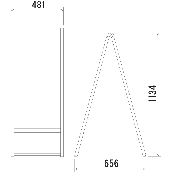 A型スタンド看板240-6の寸法図 A型スタンド看板240-6の寸法図