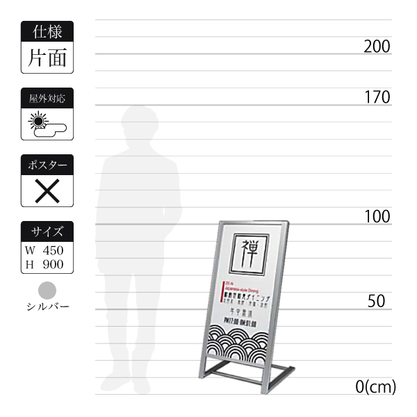 L型看板264-1は面板寸法450×900mm L型看板264-1は面板寸法450×900mm