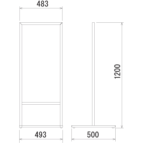 T型看板244-2の寸法図 T型看板244-2の寸法図