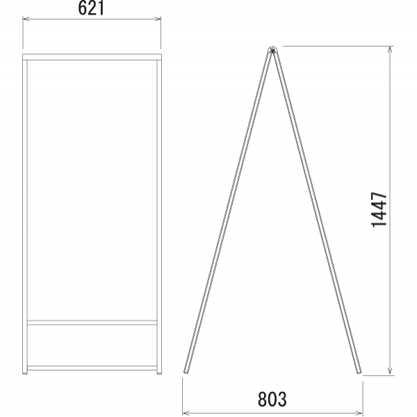 A型スタンドサイン299-3の寸法図 A型スタンドサイン299-3の寸法図